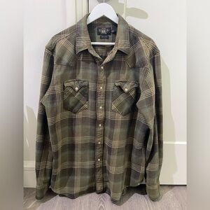 Ralph Lauren Double RL Olive & Brown Plaid Button-Down Shirt
